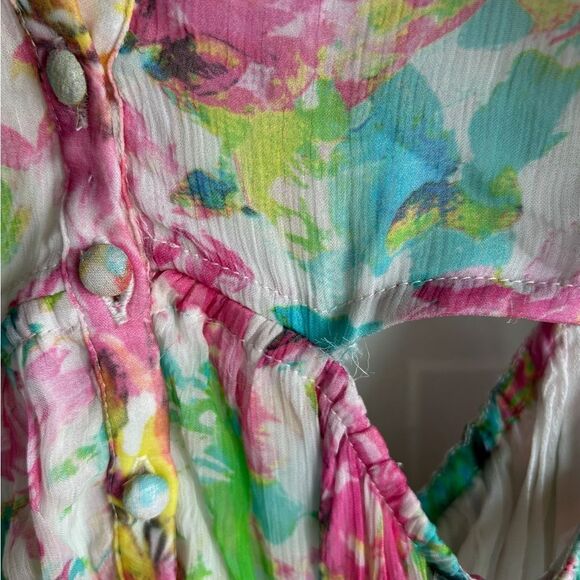 Nwt Rococo Sand Nesh Maxi Dress Floral Long Sleeve Cutout - Picture 8 of 11